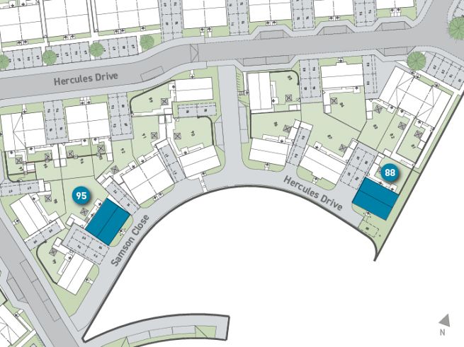 Site plan, 4 bedroom houses - artist's impression subject to change